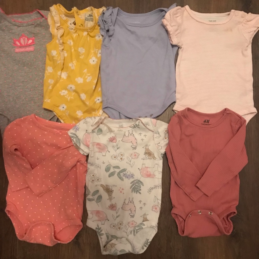 6 month baby girl onesie bundle
